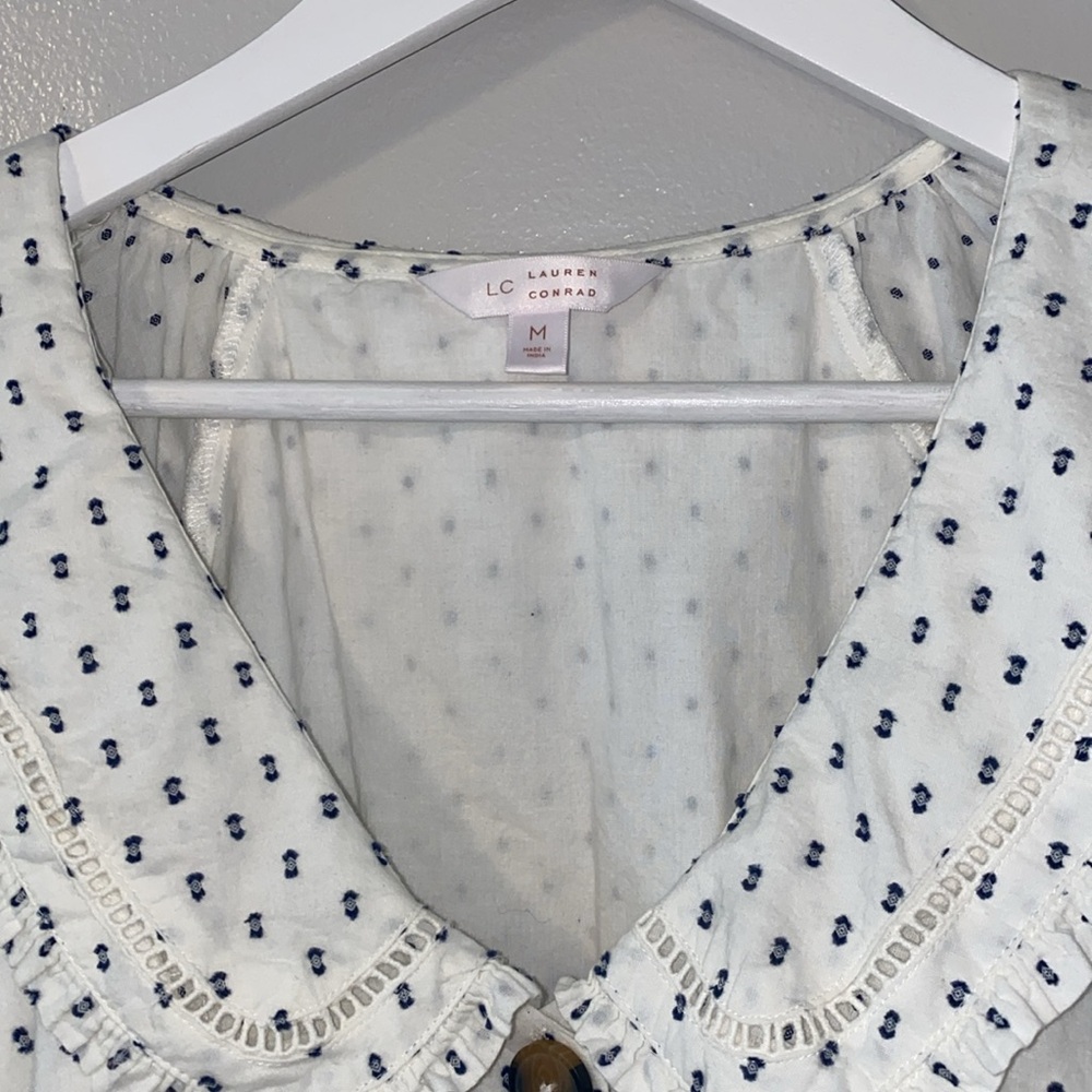 LC Lauren Conrad Peter-Pan Collar Ruffled Blouse - Picture 4 of 7